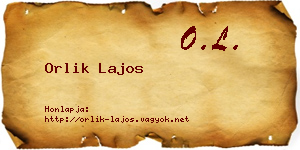 Orlik Lajos névjegykártya